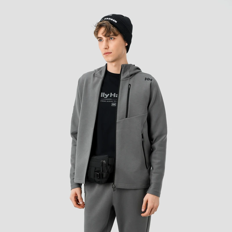 HELLY HANSEN/HH男款24春新针织高领保暖带帽开衫外套