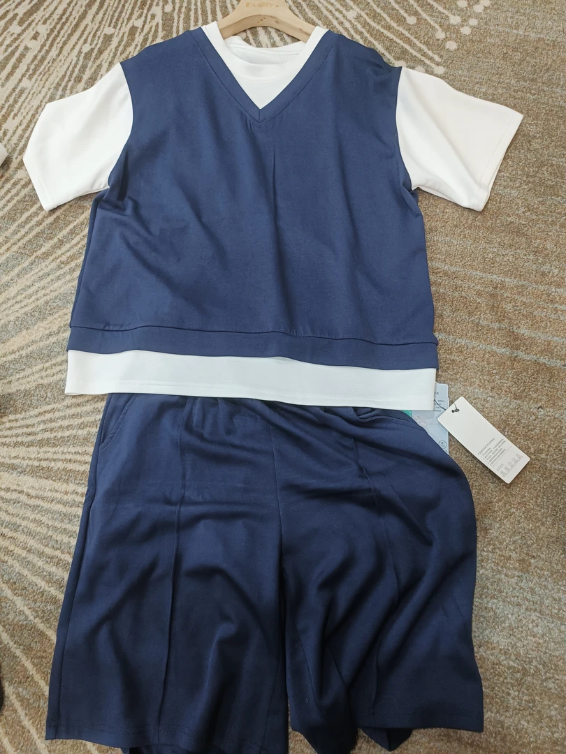 9164假两件短袖套装