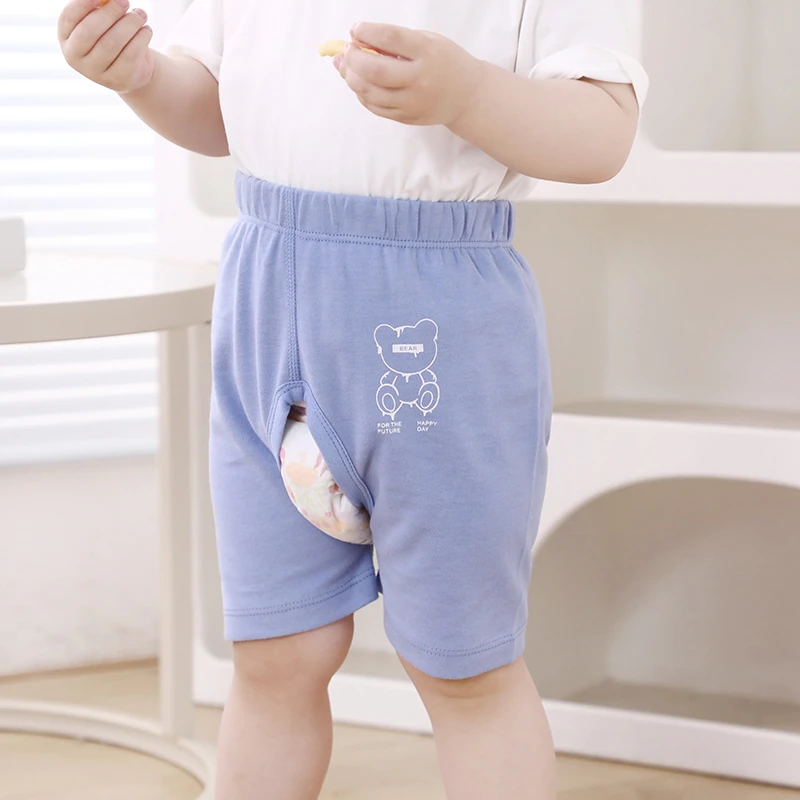 婴儿短裤夏季薄款男童棉开档裤女宝宝1岁2夏装外穿婴儿幼儿裤子