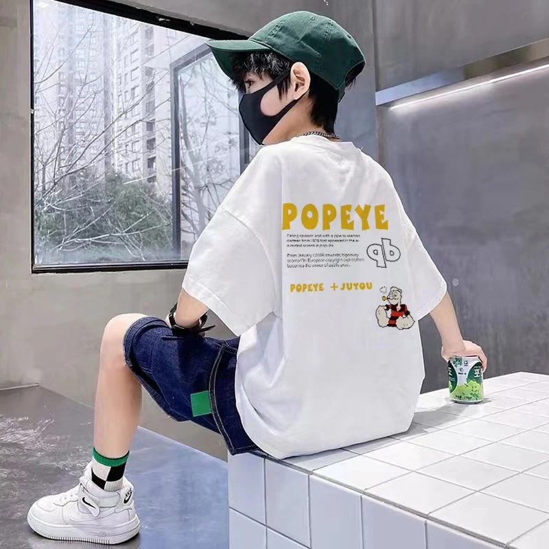 【POPEYE水手】纯棉男童t恤短袖童装夏装中大童夏款衣服帅气半袖