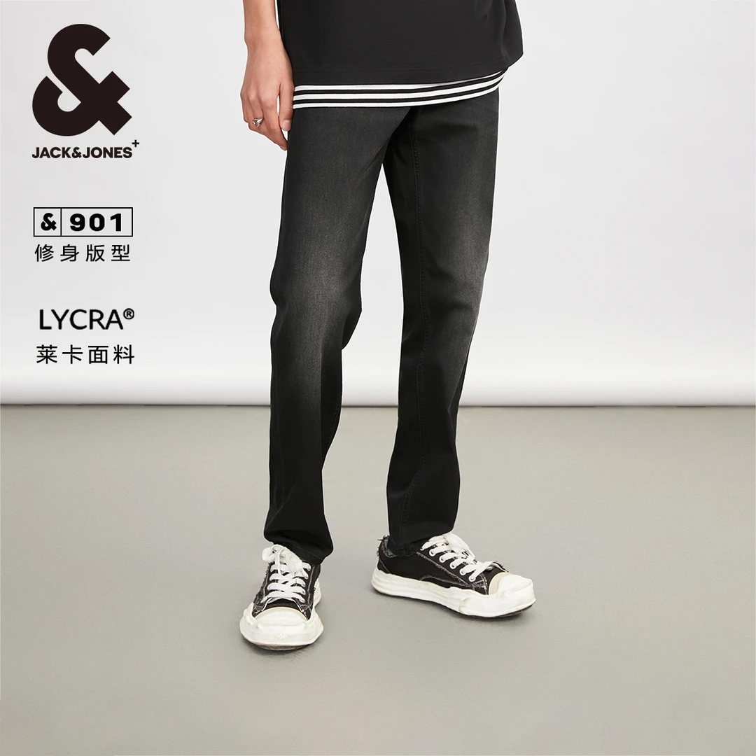 杰克琼斯秋季新款男款裤子百搭休闲弹力水洗修身牛仔裤高级感穿搭