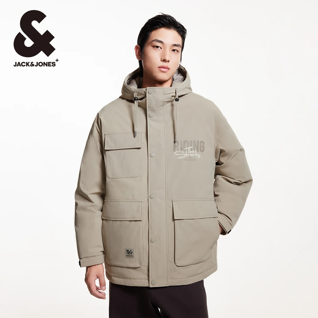 【陈大可专属】杰克琼斯好羽绒服美式宽松连帽保暖御寒224412046