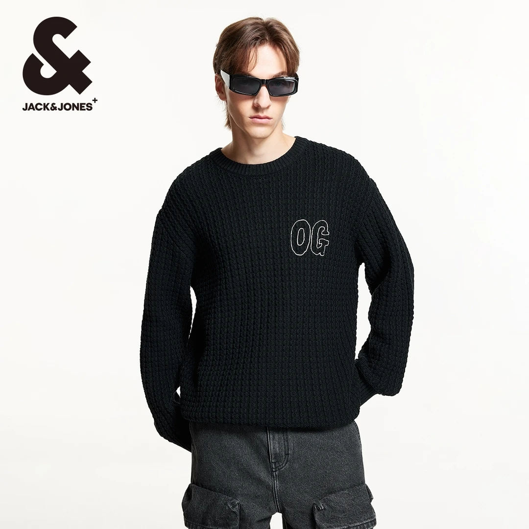 杰克琼斯男装秋冬款男士毛衣针织衫舒适宽松高级轻奢潮流简约圆领