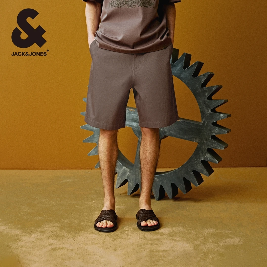 杰克琼斯达芬奇联名夏季新款舒适立体刺绣潮百搭宽松休闲短裤男装