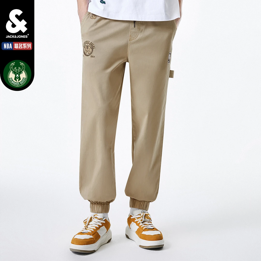 杰克琼斯冬季联名运动舒适工装束脚九分裤束脚卡其裤男装高能感