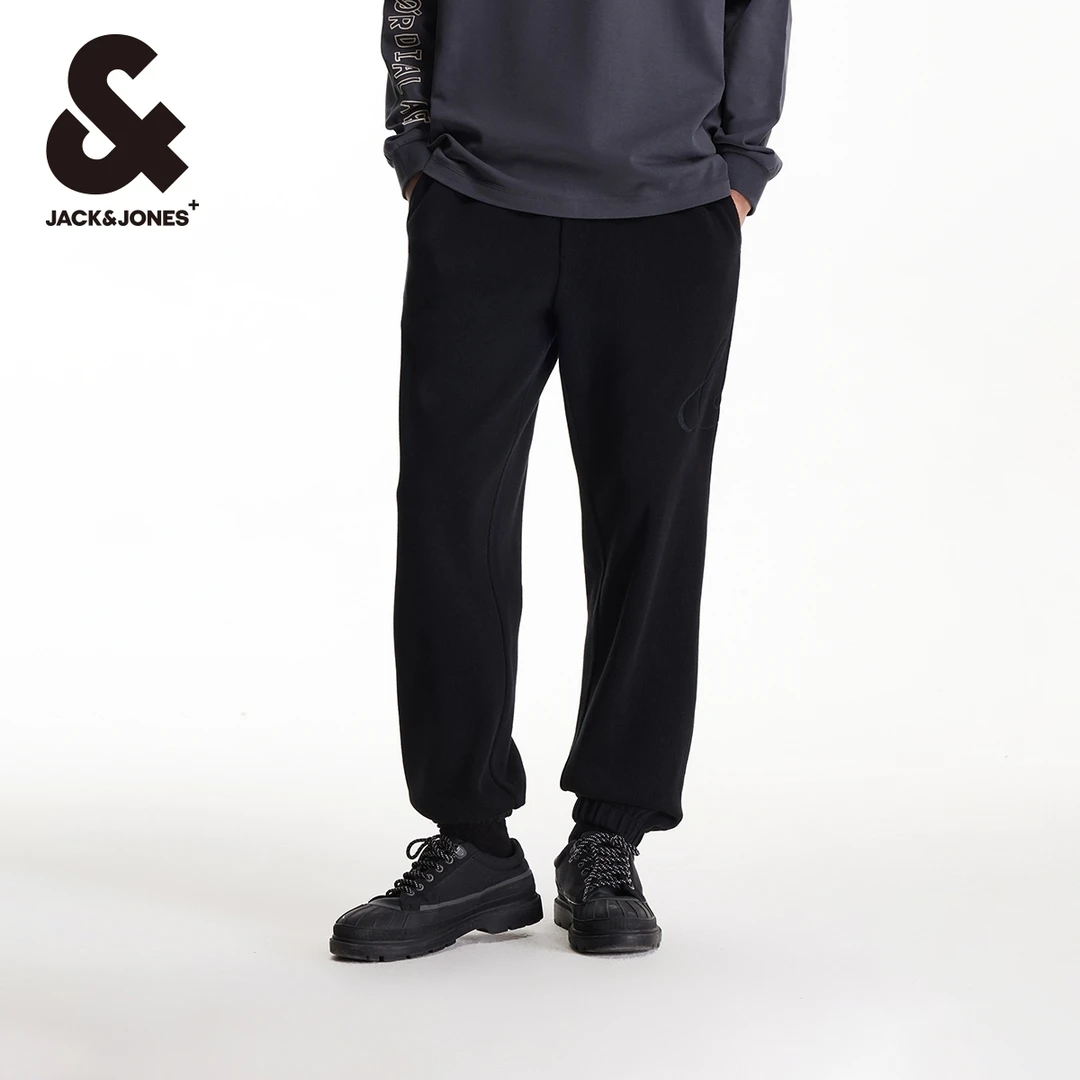 【商场同款】杰克琼斯秋季卫裤男抽绳腰头束脚裤刺绣宽松百搭男装