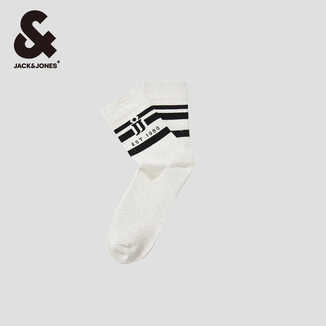 杰克琼斯秋季新款松紧弹力袜口舒适面料百搭舒适休闲中筒袜子男款