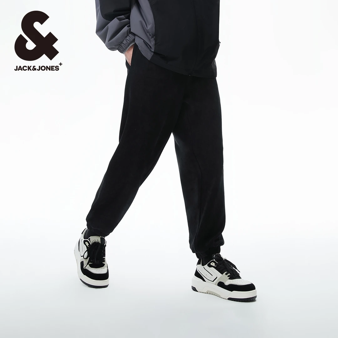 杰克琼斯男士运动裤卫裤潮舒适抽绳松紧腰头宽松束脚休闲裤子男装