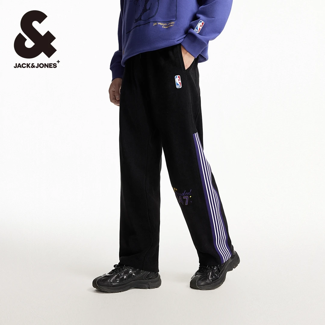 杰克琼斯男士运动裤卫裤NBA联名湖人队舒适时尚运动休闲裤子男装