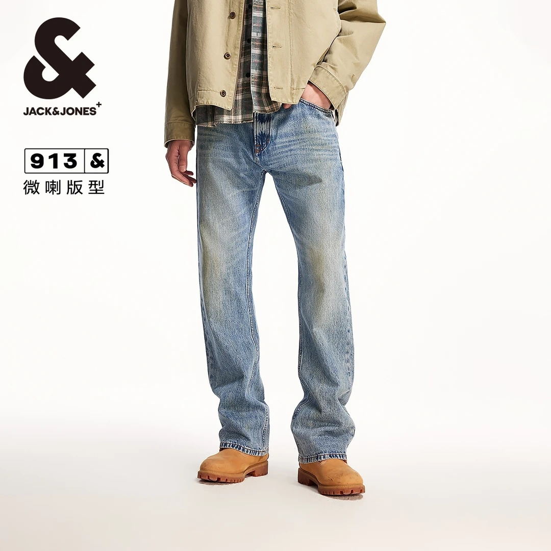 【商场同款】杰克琼斯秋季男款裤子百搭舒适微喇牛仔裤高级感穿搭
