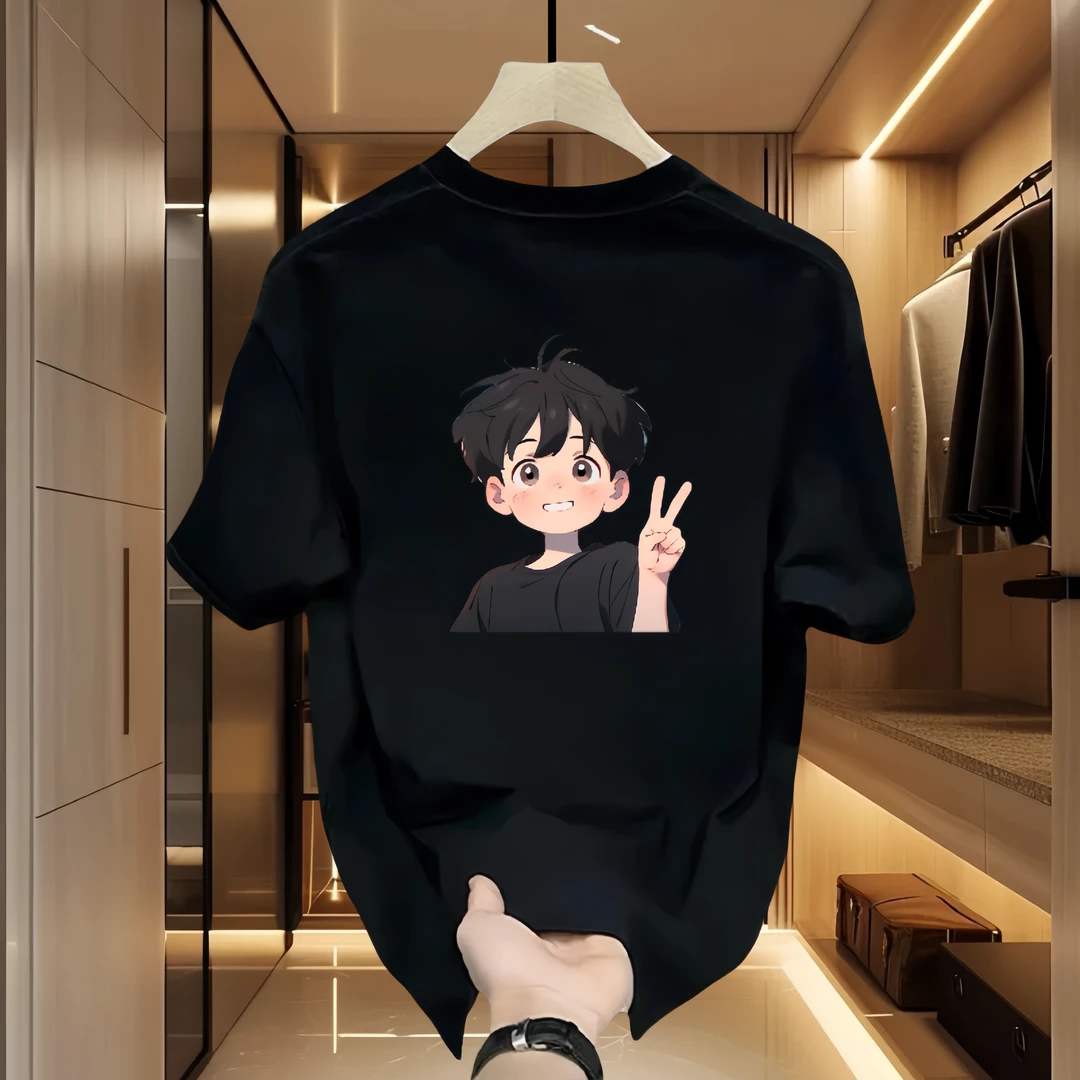 美式T恤痞帅ins街头男女款重磅印花短袖青年夏季潮牌宽松圆领上衣