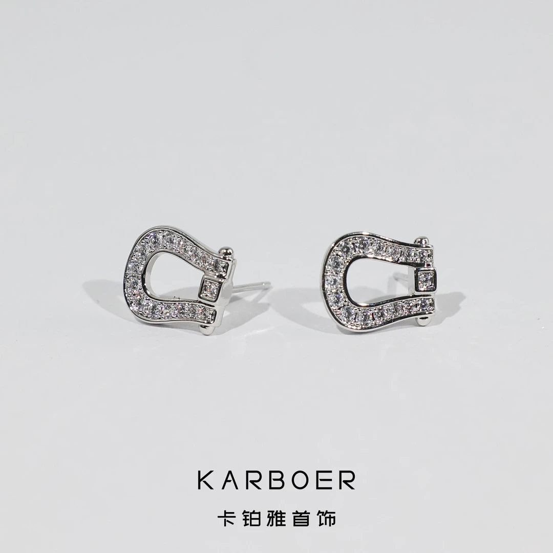 铜合金合成锆石耳饰 小众轻奢气质百搭高级感时尚耳钉7651