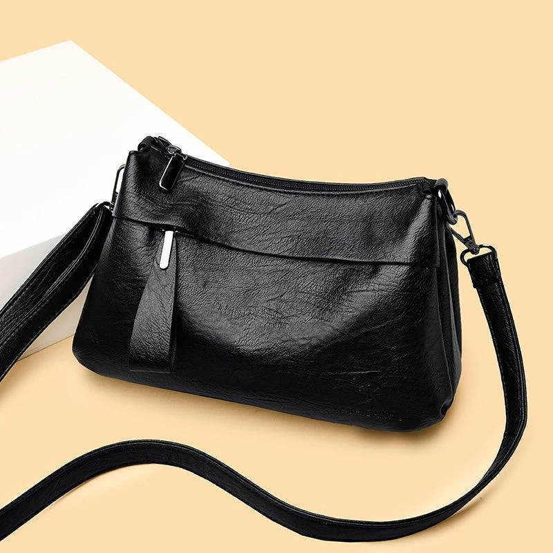 2024新款简约时尚妈妈包中年女包包女士百搭婆婆软皮包单肩斜挎包