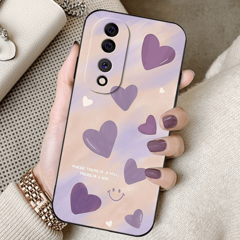 适用爱心新款【荣耀70pro】手机壳液态硅胶软壳可爱文艺ins风女款防