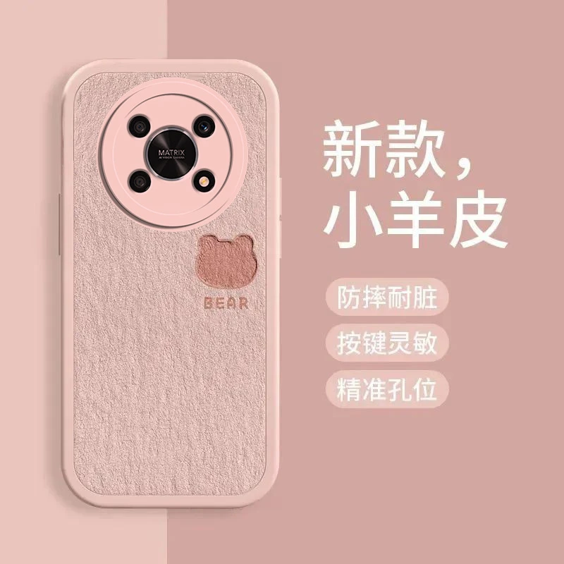 适用荣耀X30手机壳镜头全包女新款爱心小羊皮硅胶软壳创意个性防