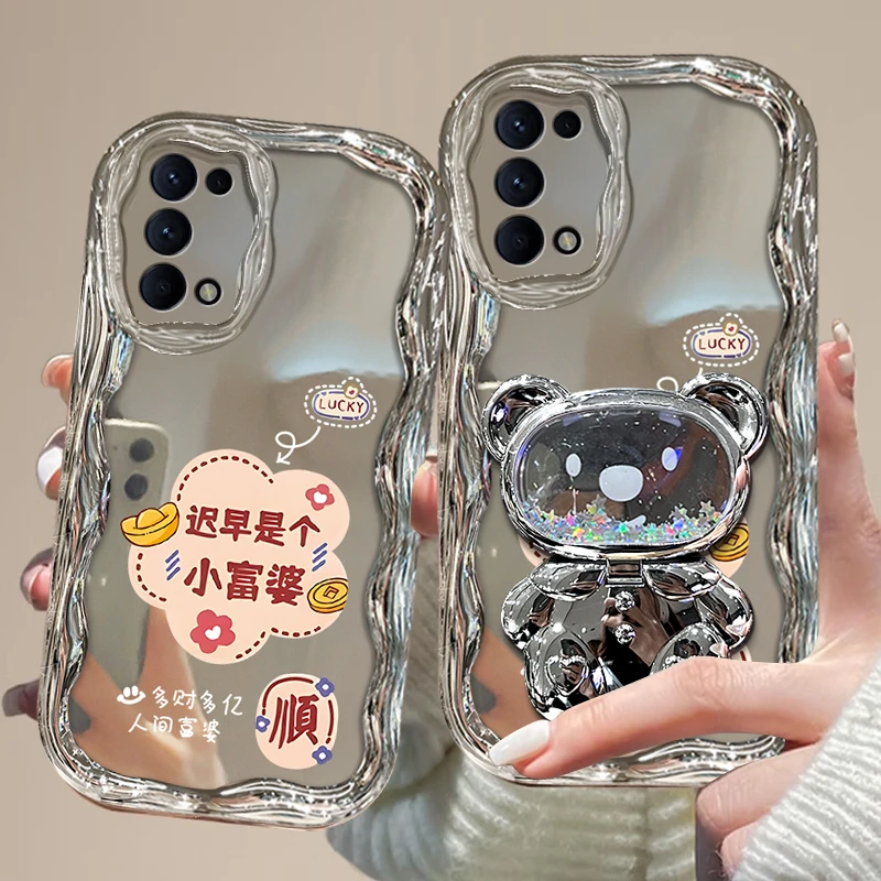 适用于【OPPO】Reno5/K迟早是富婆支架简约时尚女款全包手机壳