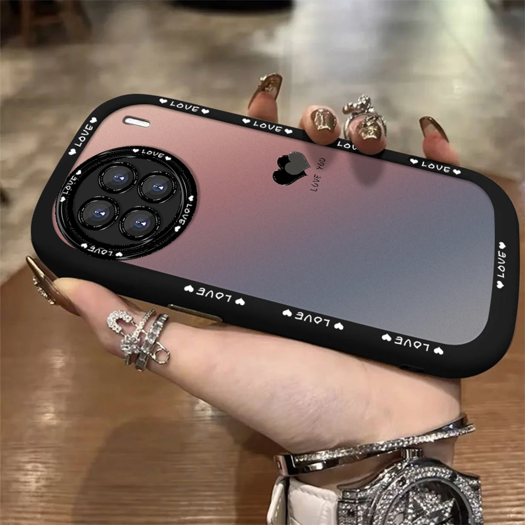 适用于【VIVO】X90/S渐变黑色爱心简约创意网红泡芙壳