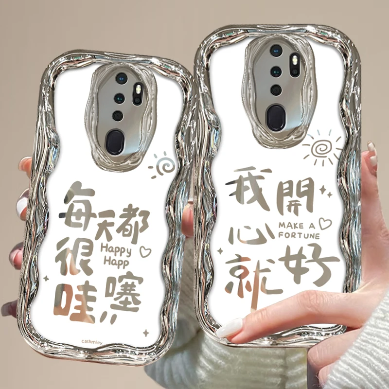 适用于【OPPO】A11X/A9【2020】每天都很哇塞高级创意防摔电镀奶油纹