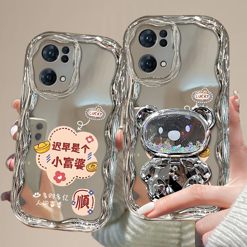 适用于【OPPO】Reno7Pro迟早是富婆支架简约时尚女款全包手机壳