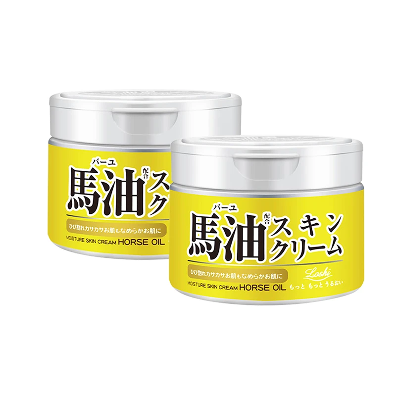 LOSHI北海道马油面霜保湿滋润清爽补水男女全身润肤乳220g*2