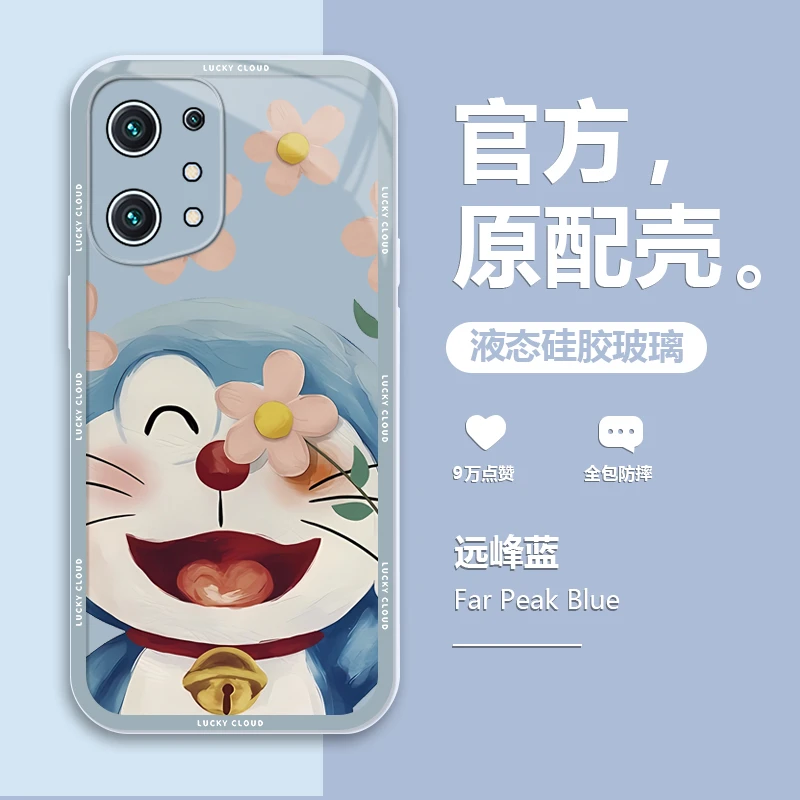 OPPOFindX6手机壳X6Pro液态玻璃防摔女保护套全包叮当猫网红壳