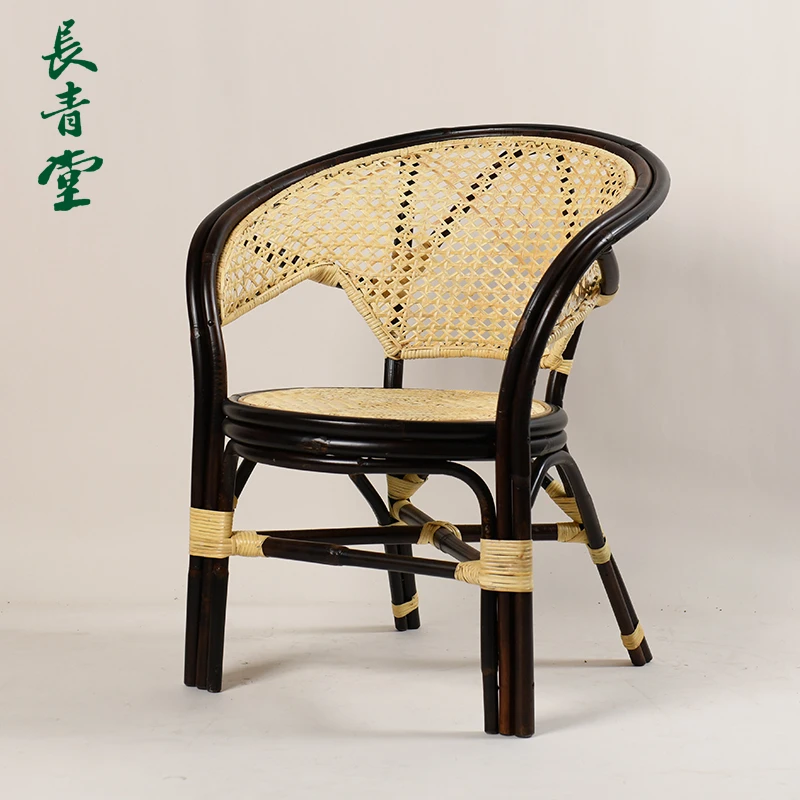 印尼进口简约藤椅复古家用中式休闲通风椅玛瑙藤天然真藤两件套