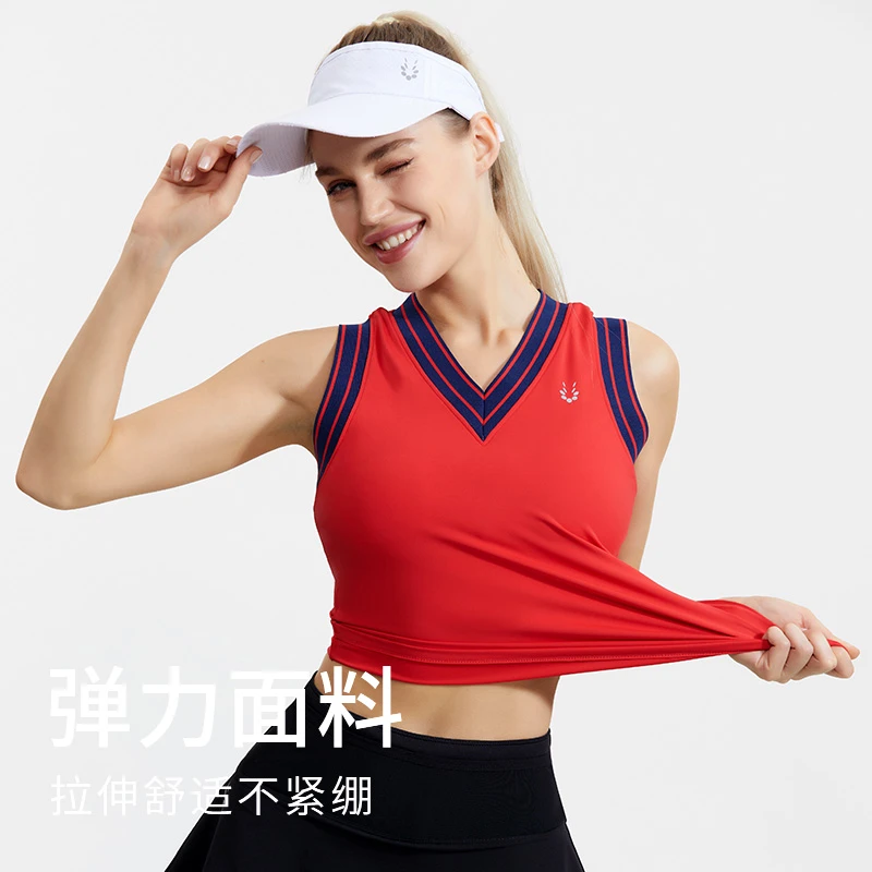 【清货】女子跑步服速干背心专业v领无袖跑步速干面料