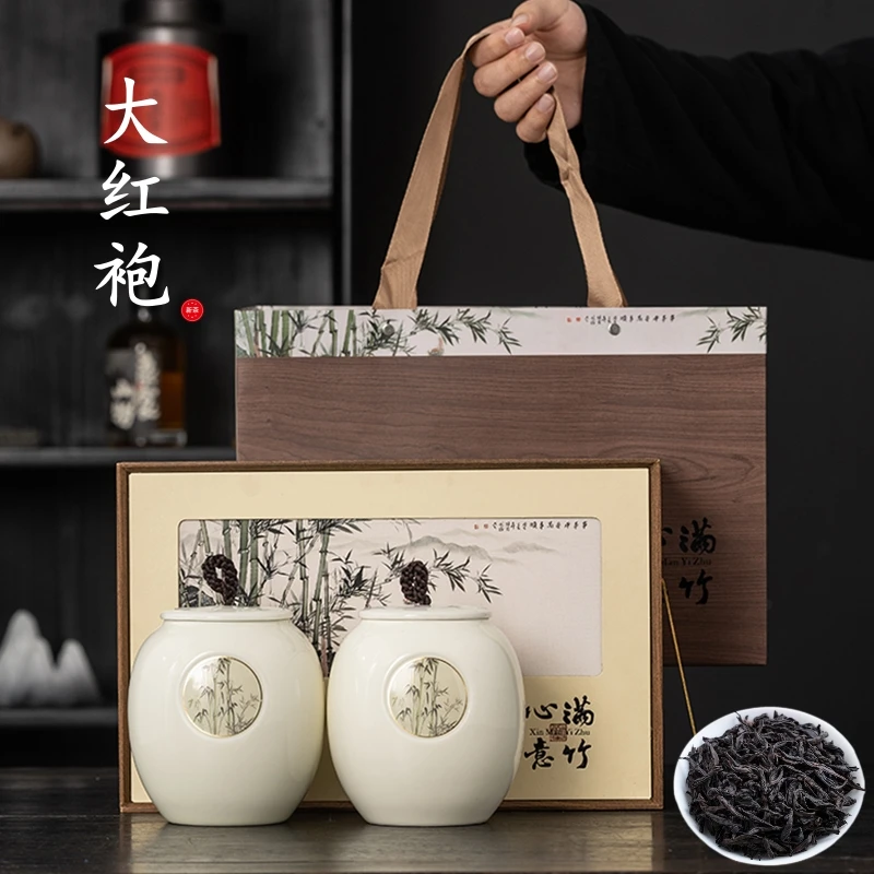 大红袍茶叶礼盒装2025新茶浓香乌龙茶正宗武夷山岩茶过年送礼长辈