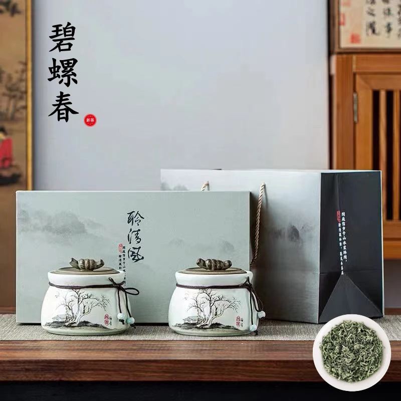 茶叶碧螺春礼盒装2025新茶正宗苏州原产明前春茶高端陶瓷礼盒装茶