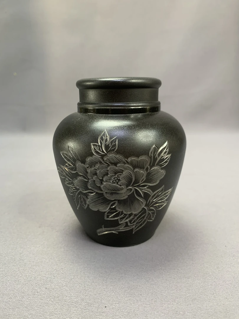 日本间村自造锡罐茶叶罐