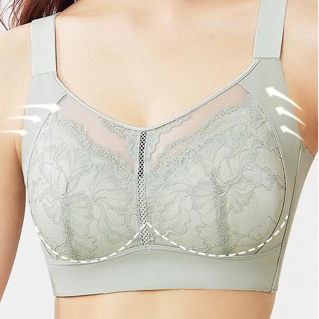 百丽挺大胸显小舒适无钢圈防下垂薄款收副乳调整型美背无痕文胸罩