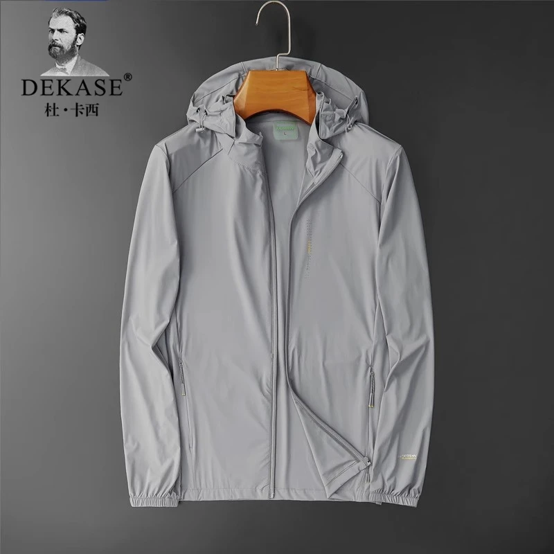 Dekase 冰丝防晒衣男土超薄透气速干户外带帽钓鱼大码专业防嗮服