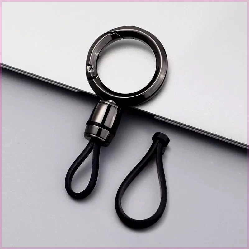 汽车钥匙扣高档圆环扣暴力熊编制绳皮扣招财貔貅挂饰车标皮绳