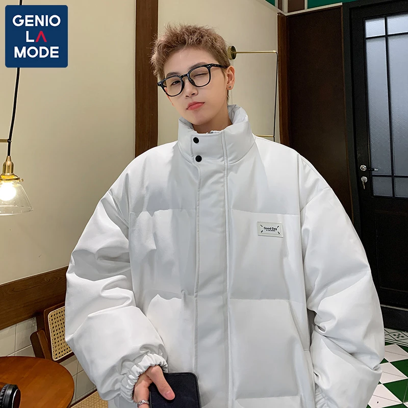 GENIOLAMODE冬季ins港风宽松up皮棉衣宽松棉服男女情侣加厚外套潮