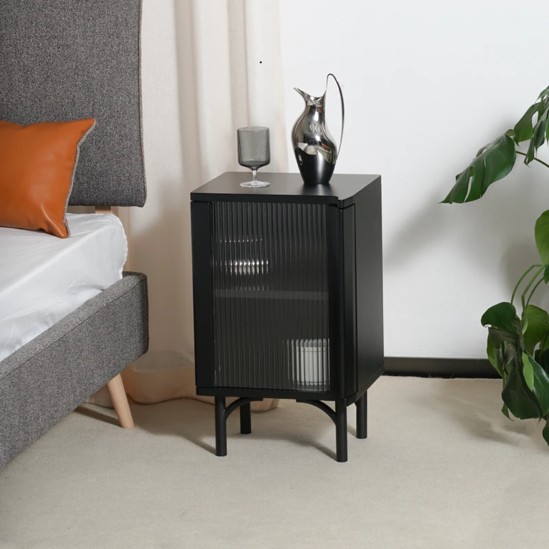 尖叫设计 印象玻璃床头柜窄简约现代卧室小户型床边柜