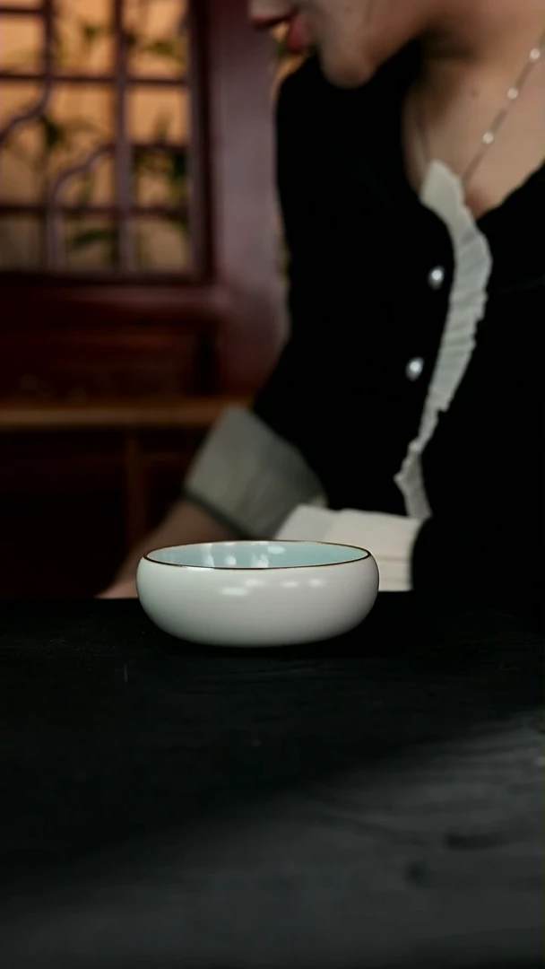 【闪购商品】瓷杯李老师#月白#普洱杯