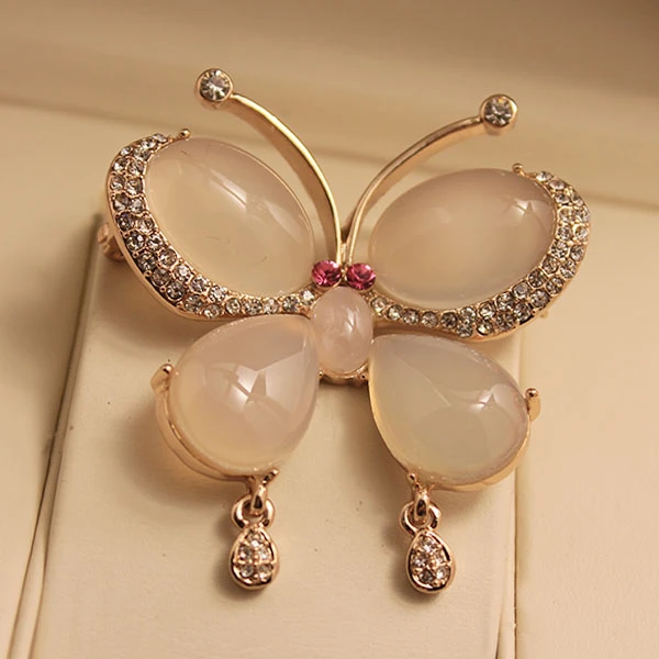 铜合金胸针 高档百搭时尚胸针奢华优雅首饰蝴蝶毛衣链两用1682