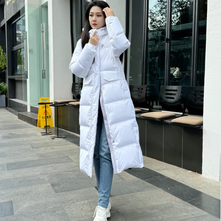 Fila/ 斐乐长款羽绒服女鹅绒保暖冬季过膝时尚休闲外套T11W341910