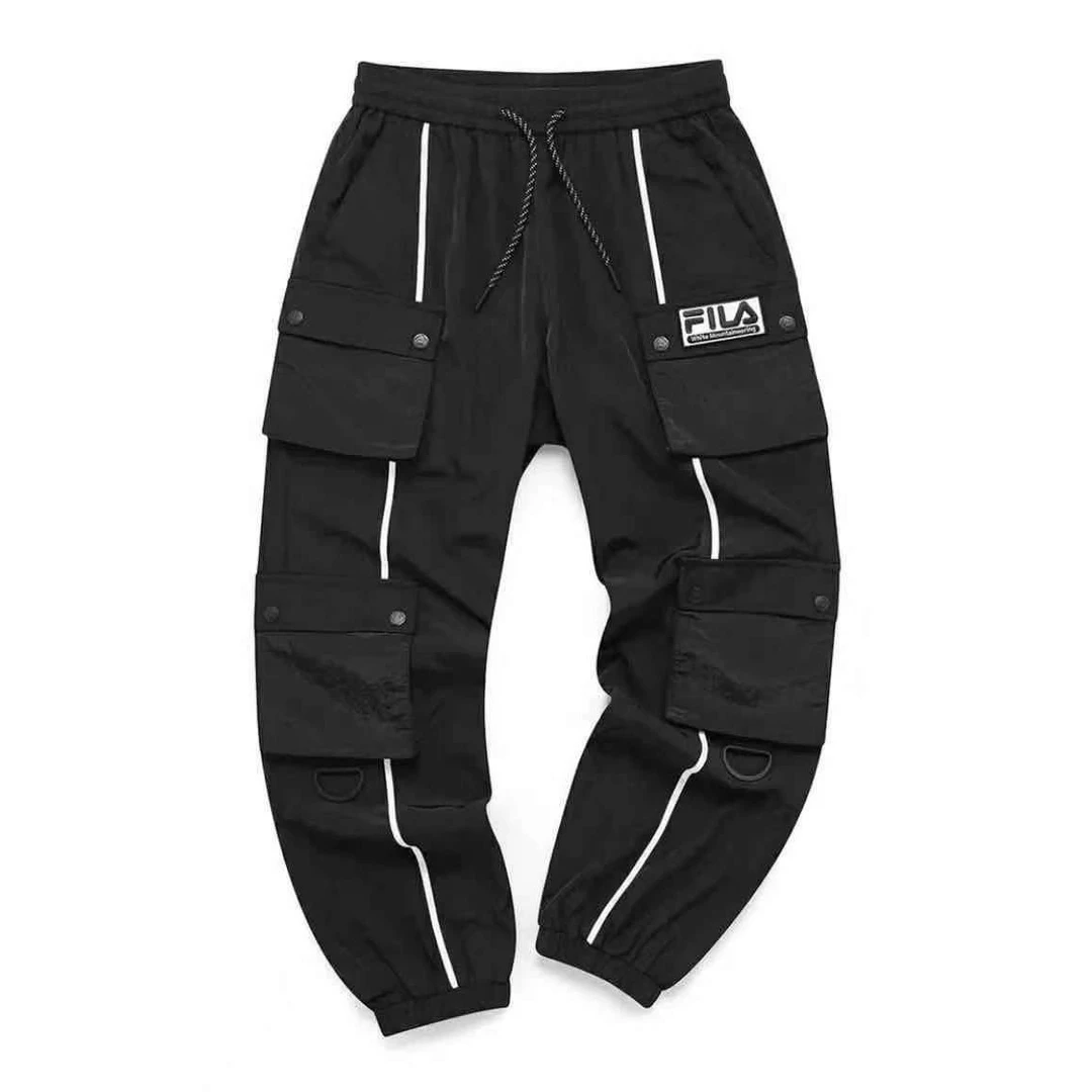 Fila/斐乐白山联名潮流时尚女子梭织工装裤多口袋长裤T11W137803F