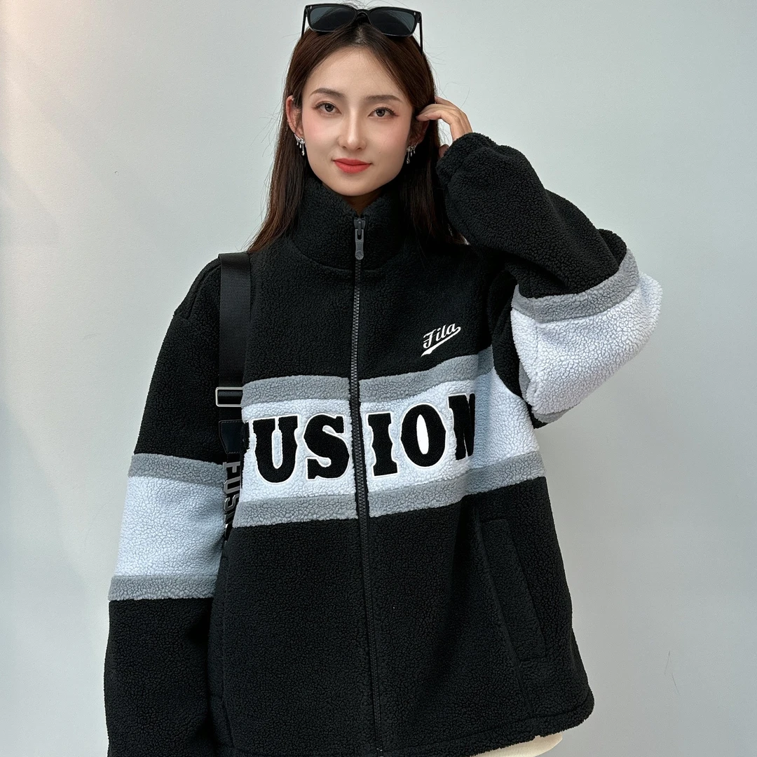 Fila/斐乐新年穿搭潮流情侣保暖摇粒绒时尚百搭厚外套T11M412902F