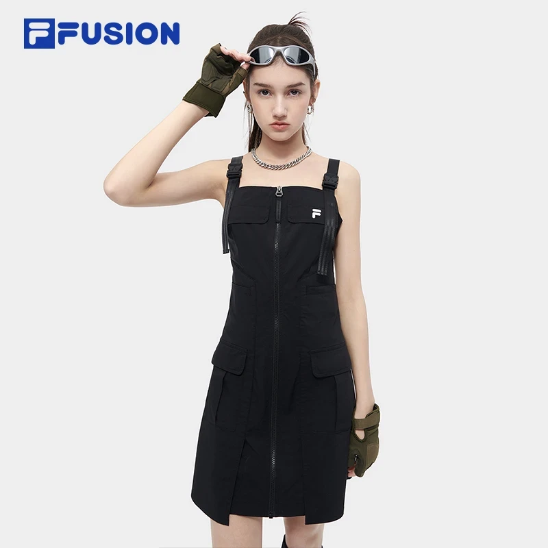 斐乐【柔和机能】工装裙机能风辣妹百搭显瘦吊带裙2件装流光风