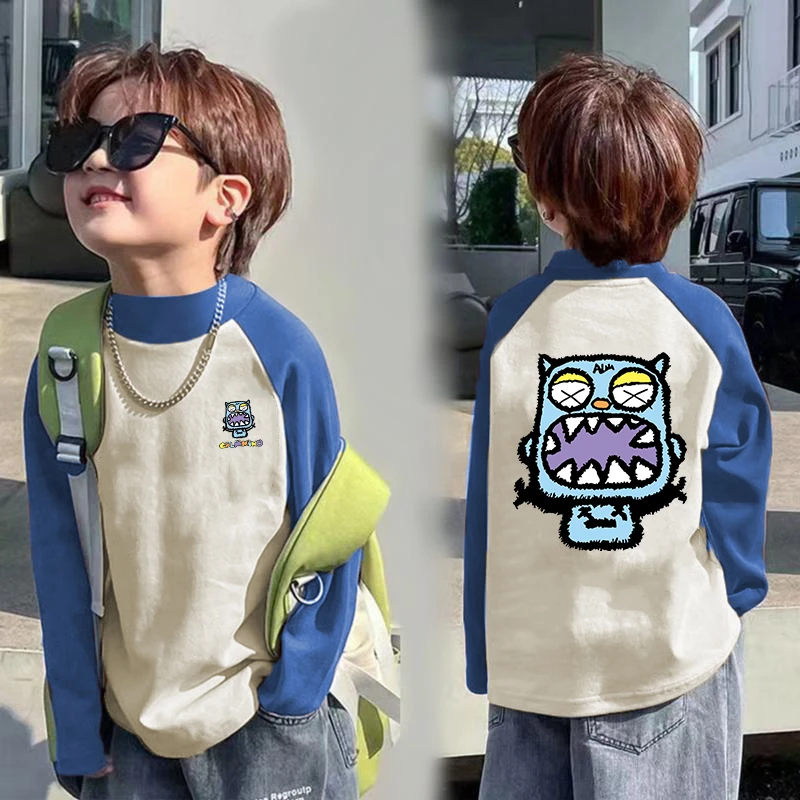 儿童装男童德绒打底衫秋冬款2024新款大童男孩冬装半高领内搭上衣