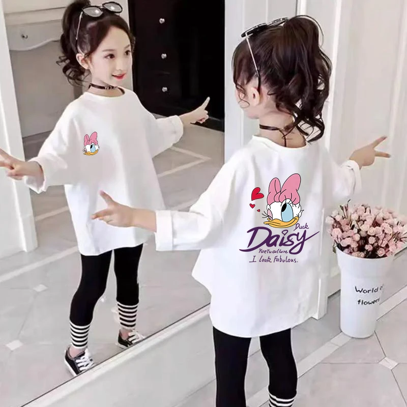 女童洋气内搭上衣纯棉2024新款春秋薄款长袖儿童T恤大童长袖宽松