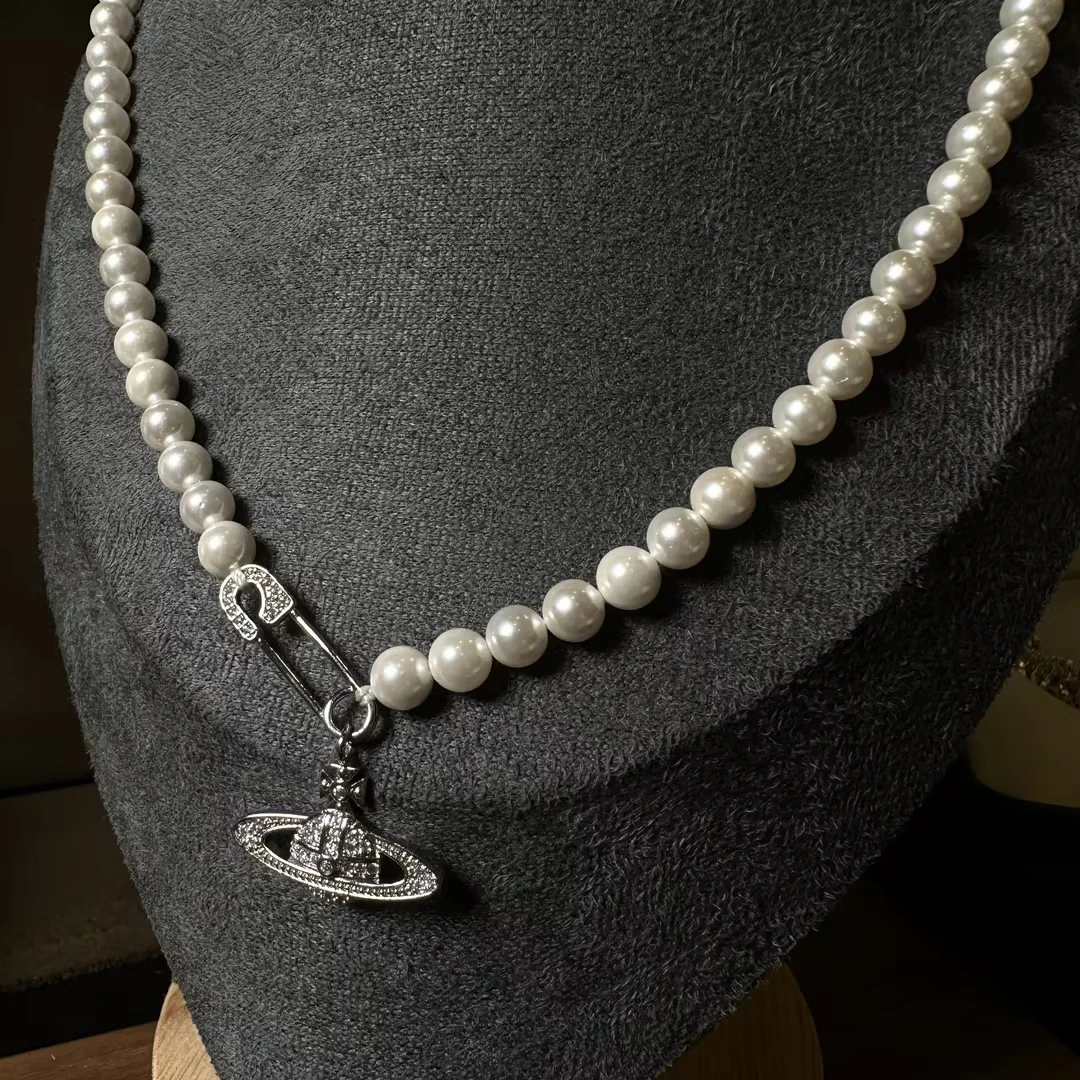 合金亚克力项链 【孤品】太后珠珠项链设计感