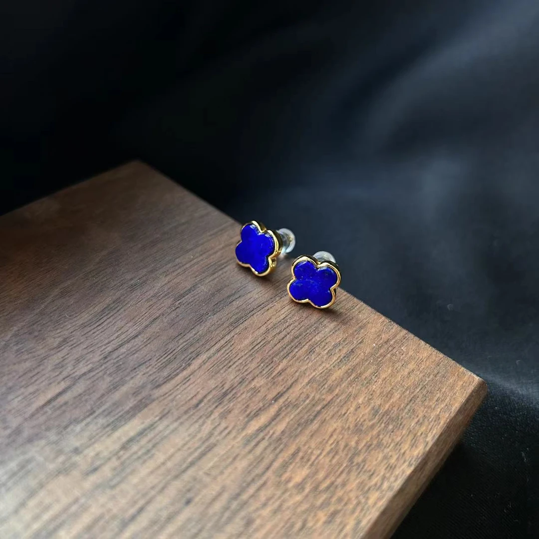 925银亚克力耳饰 【四叶花】S925银耳钉