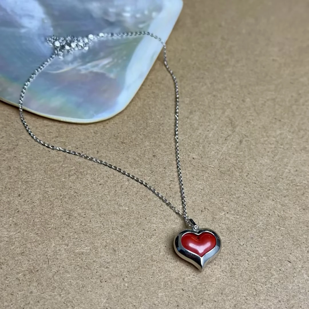 含辰砂工艺品31号【设计师款万事顺心】朱砂 S925银镶嵌 项链