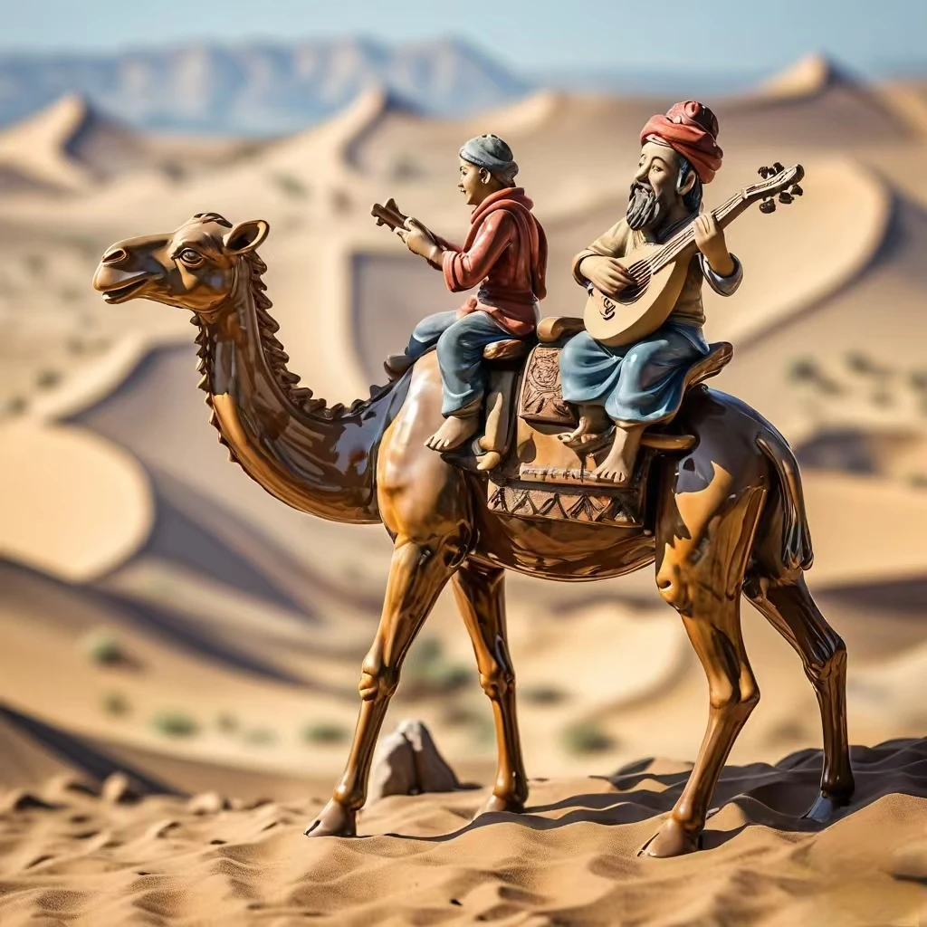 三彩釉陶载乐骆驼·唐  唐代陶瓷艺术杰出代表