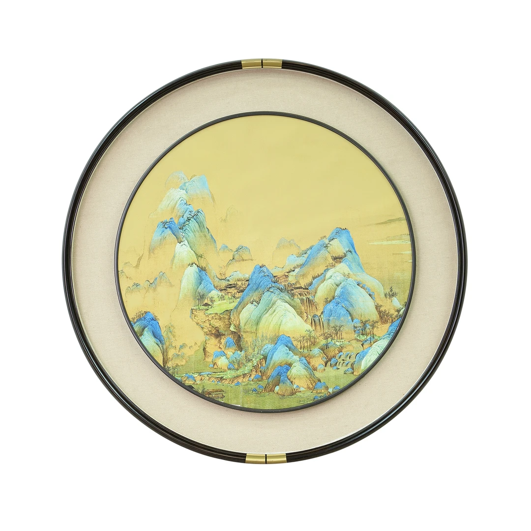 【框中框302】80直径千里江山图装裱家居装饰画挂墙画