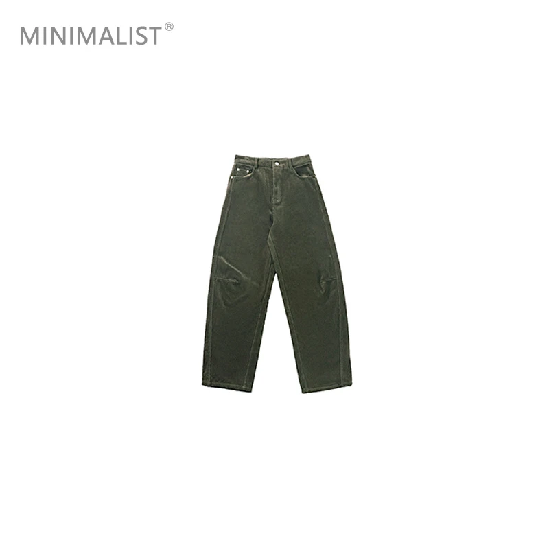 极限民《流光溢彩》秋冬休闲直筒灯芯绒纯色显瘦长裤W4403O2305