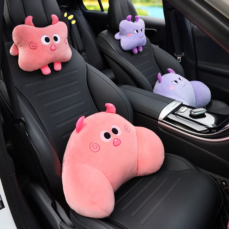 汽车头枕车用靠枕车内驾驶座椅网红款护腰靠车载毛绒车枕头护颈枕